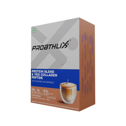 Proathlix: Protein Blend & Veg Collagen Peptide - Cafe Mocha 36gm Pack of 5