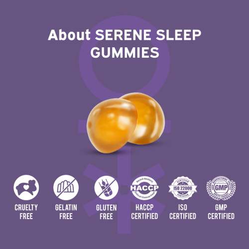 NUTRIBURST: Serene Sleep 5MG Melatonin Gummies for Quality Deep Sleep, Fresh Wake Up No Stress & Anxiety Natural Non-Addictive, Non Habit Forming, No Added Sugar Sleep-Aid Mango Flavor) 220gm