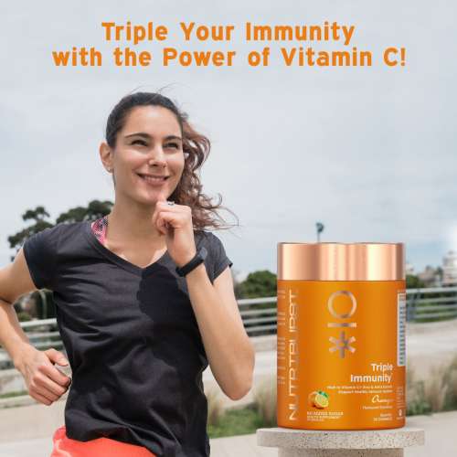 NUTRIBURST: Triple Immunity Gummies with Vitamin C, Zinc and Amla extract No-Added Sugar Orange Flavor 100% Vegetarian 150gm