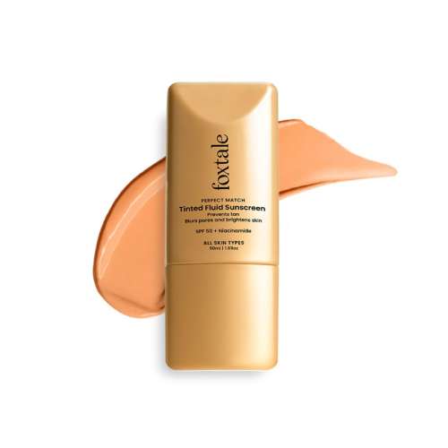 Foxtale: Tinted Sunscreen SPF50 PA ++++| Blurs Pores, Non-Oily Glow | 04 Clay | 50ml