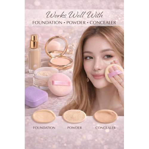 kindlife: Professional Powder Puff | Ultra-Soft Makeup Puff for Compact & Loose Powder