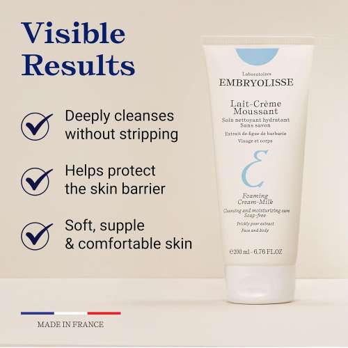 Embryolisse: Foaming Cream Milk - Soap-Free Gentle Face & Body Cleanser 200ml
