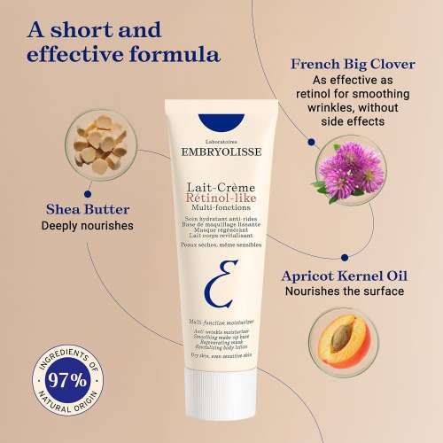 Embryolisse: Lait-Crème Retinol-Like - Plant-Based Retinol Moisturizer to Smooth Wrinkles 75ml
