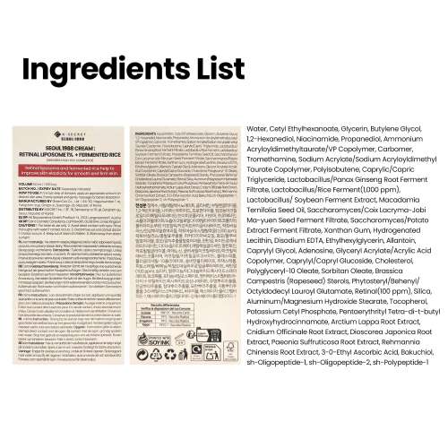 K-Secret: SEOUL 1988 Retinal Liposome 1% + Fermented Rice 50ml
