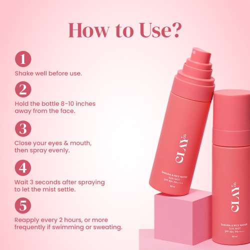 ClayCo.: Sakura & Rice Water Sunmist SPF 50+ PA++++ I 60ml