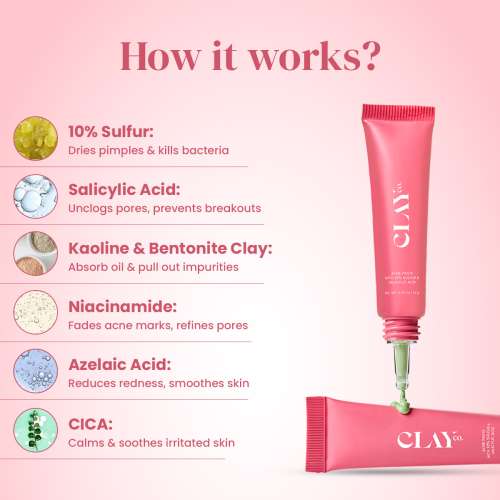 ClayCo.: Acne Paste With 10% Sulfur & Salicylic Acid 15gm