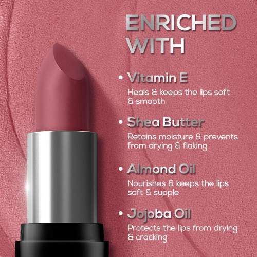 Renee Cosmetics: Prime Matte Lipstick 01 Vintage Rose 4.5gm