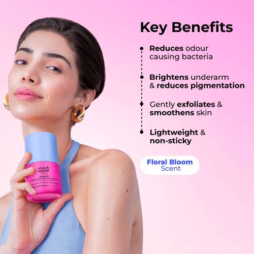 Hula Hoop: Brightening Underarm Roll-On by Foxtale | 5% Vitamin C + AHAs | Floral Bloom Scent | 50ml 