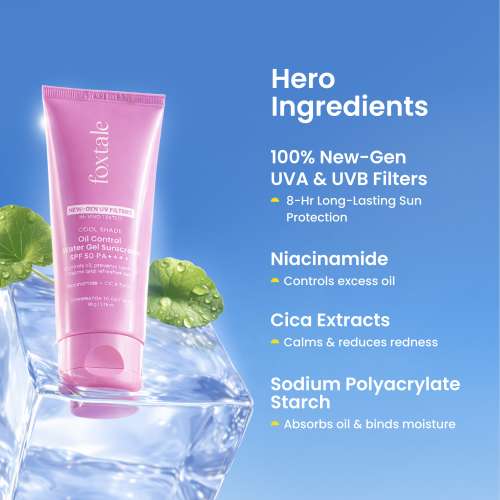 Foxtale: Aqua-Gel Lightweight Sunscreen for Oily Skin, In-Vivo Tested SPF 50PA++++, Matte Finish 50ml