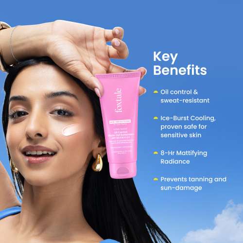 Foxtale: Aqua-Gel Lightweight Sunscreen for Oily Skin, In-Vivo Tested SPF 50 PA++++, Matte Finish 80ml