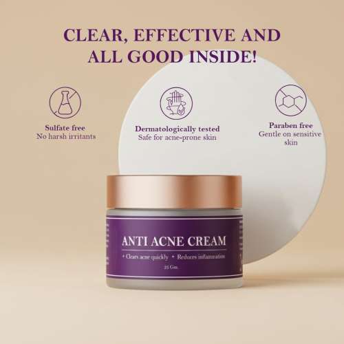 Milky Moon: Anti Acne Cream for Clears Acne & Pimple Quickly and Reduces Inflammation, 25gm | Reduces Breakouts & Dark Spots | For Women & Men, Work on all Skin Type