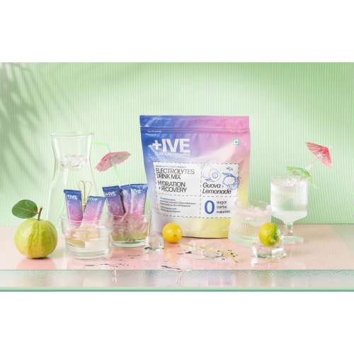 Curiously +IVE: Electrolytes Drink Mix - Assorted Flavour Pack(Lemonade + Guava) 80gm| Zero Sugar, Zero Carbs, Zero Calories | Hydration + Recovery Supplement