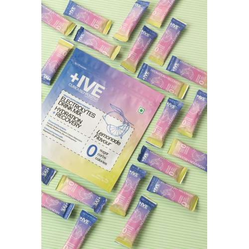 Curiously +IVE: Electrolytes Drink Mix - Assorted Flavour Pack(Lemonade + Guava) 80gm| Zero Sugar, Zero Carbs, Zero Calories | Hydration + Recovery Supplement