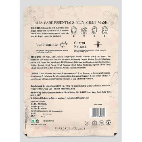 KujaCare: Jelly Sheet Mask - Hayan Glow Ritual Detox and Brighten 25gm