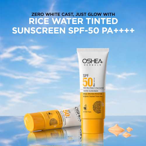 Oshea Herbals: Rice Water Tinted Sunscreen SPF 50 ++++ (Sand-04) 50ml