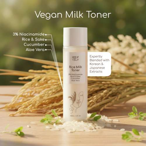 Beyond rice: Vegan Rice Milk Toner With Japanese Rice Sake, 3% Niacinamide, Aloe Vera And Cucumber 150ml