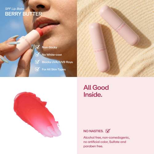 52 Sundaze: Berry Butter Tinted Lip Balm for Dark & Pigmented Lips with SPF 30 PA+++ | Heals Chapped Lips |5gm