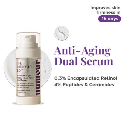 Numour: The Midnight Edit 20ml | Dual Anti-Aging Night Serum with Retinol + Peptides