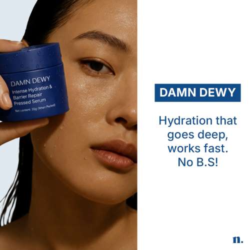 Numour: Damn Dewy 30gm | Intense Hydration & Barrier Repair Pressed Serum || Without Blue LED