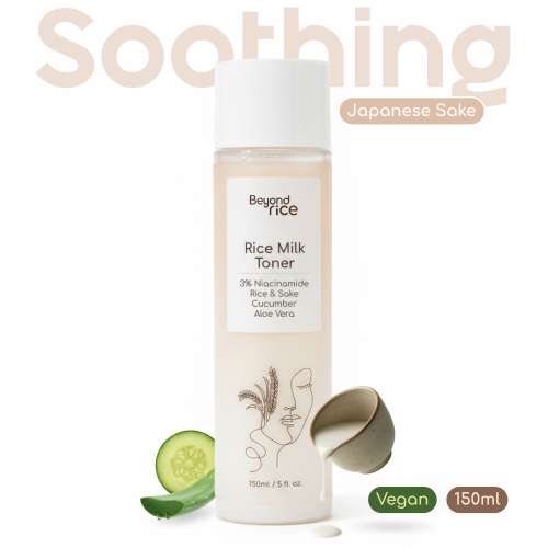 Beyond rice: Vegan Rice Milk Toner With Japanese Rice Sake, 3% Niacinamide, Aloe Vera And Cucumber 150ml