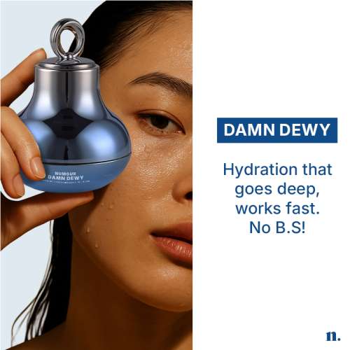 Numour: Damn Dewy 30gm | Intense Hydration & Barrier Repair Pressed Serum 30g | Blue LED Smart Jar