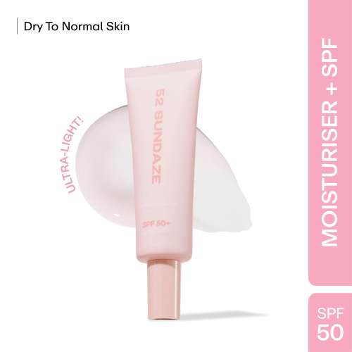 52 Sundaze: Collagen Glow SPF 50+ PA++++ Sunscreen With Ceramides for Barrier Repair | No White Cast | Broad Spectrum UVA/UVB Protection |50gm