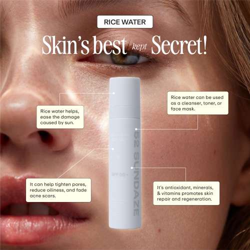 52 Sundaze: Rice Water Sunscreen Mist SPF 50+ PA++++ | Lightweight, No White Cast | For Oily & Combination Skin |100ml