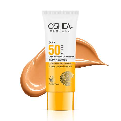 Oshea Herbals: Rice Water Tinted Sunscreen SPF 50 ++++ (Caramel-05) 50ml