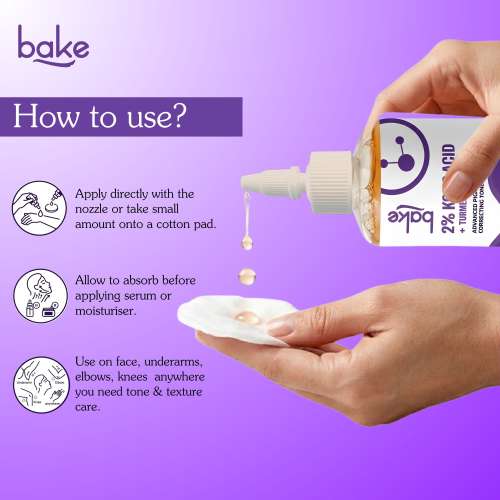 Bake Cosmetics: 2% Kojic Acid Advanced Brightening & Pigmentation Correcting  Toner for Dark Spots, Even Skin Tone & Glow 200ml