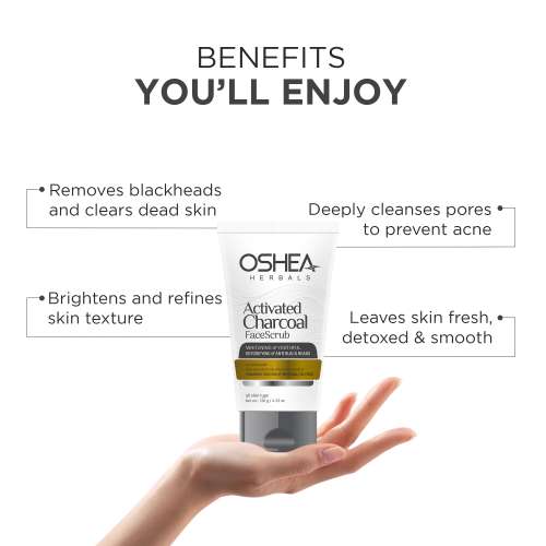 Oshea Herbals: Activated Charcoal Face Scrub 120gm