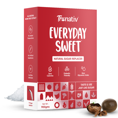 TruNativ: Everyday Sweet | Monkfruit Sweetener Powder | Zero-Calorie Sugar Substitute | 1:1 Sugar Replacer for Cooking & Baking | Diabetic & Keto Friendly | 900gm (Pack of 1)