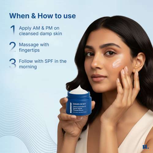 Numour: Damn Dewy 30gm | Intense Hydration & Barrier Repair Pressed Serum || Without Blue LED