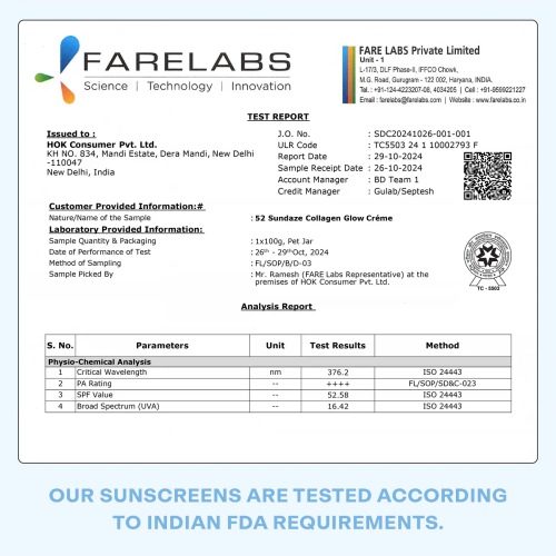 52 Sundaze: Collagen Glow SPF 50+ PA++++ Sunscreen With Ceramides for Barrier Repair | No White Cast | Broad Spectrum UVA/UVB Protection |50gm