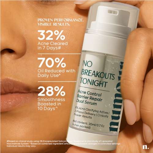 Numour: No Breakouts Tonight 20ml | Dual Anti-Acne Serum | Clarify + Repair in One Pump