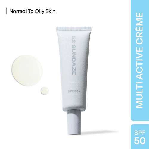 52 Sundaze: Sun Milk SPF 50 PA++++ | Multi-Active Crème | Sunscreen for Oily Skin | Broad Spectrum UVA & UVB Protection 50gm