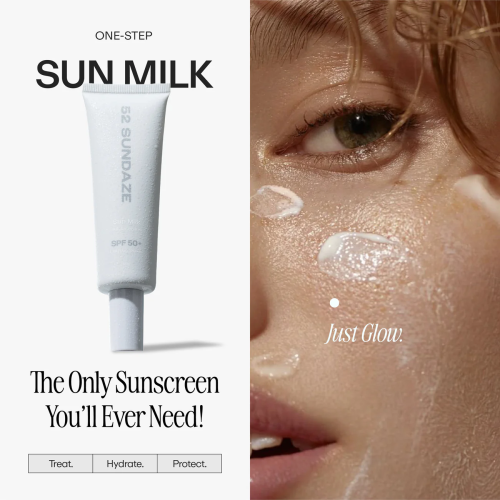 52 Sundaze: Sun Milk SPF 50 PA++++ | Multi-Active Crème | Sunscreen for Oily Skin | Broad Spectrum UVA & UVB Protection 50gm