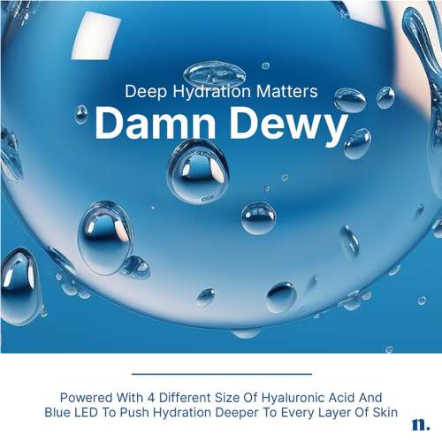 Numour: Damn Dewy 30gm | Intense Hydration & Barrier Repair Pressed Serum 30g | Blue LED Smart Jar