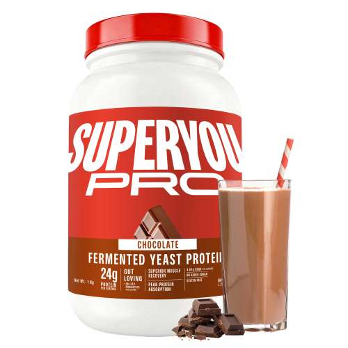 SuperYou: Pro Fermented Yeast Protein | 24g Protein| Chocolate | Peak Absorption | Superior Muscle Recovery | Gut Friendly + 1Bn CFU Probiotics | PDCAAS of 1 - 1kg