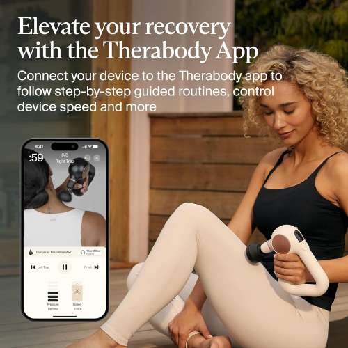 Therabody: TheraGun Sense Percussion Massage Gun - Deep Tissue Personal Massager with Preloaded Breathwork Routines for Stress Relief, Pain Relief & Muscle Soreness in Neck, Back, Leg and Knee (White)