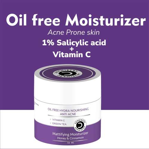 Dermistry: 1% Salicylic Acid Oil Free Water Based Day Night Face Moisturizer for Oily Acne Prone Skin 50ml