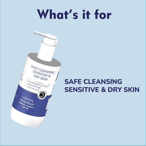 Dermistry: Sensitive Dry Skin Soap Free Moisturizer Body Wash Sulphate Paraben Free for Men Women 200ml