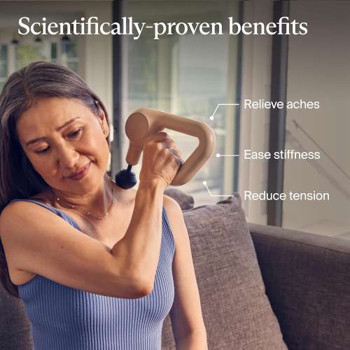 Therabody: TheraGun Relief Handheld Percussion Massage Gun - Easy-to-Use, Comfortable & Light Personal Massager for Every Day Pain Relief Massage Therapy in Neck, Back, Leg, Shoulder and Body (Sand)