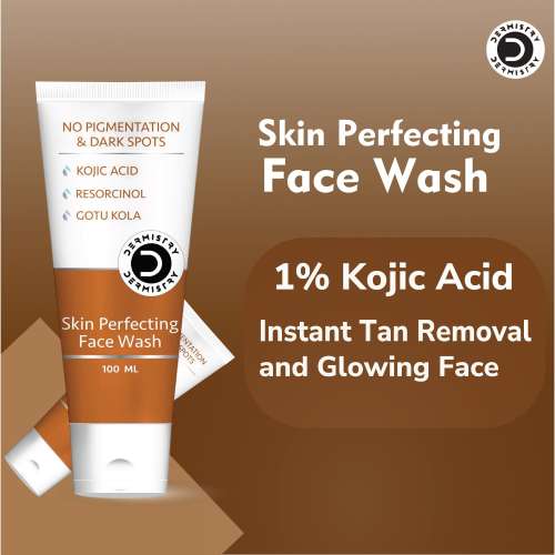 Dermistry: Kojic Acid Face Wash Pigmentation Dark Spots Tan Removal Glowing Skin Lightening Whitening 100ml