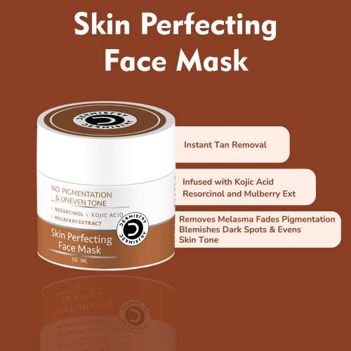 Dermistry: Kojic Acid DTan Face Pack Mask for  Detan Dark Spots Pigmentation Tan Removal Lightening 50ml