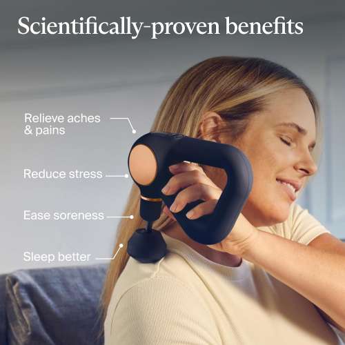 Therabody: TheraGun Sense Percussion Massage Gun - Deep Tissue Personal Massager with Preloaded Breathwork Routines for Stress Relief, Pain Relief & Muscle Soreness in Neck, Back, Leg and Knee (Black)