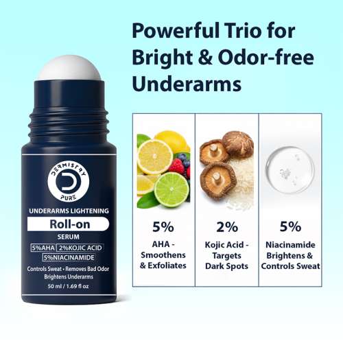 Dermistry: Underarms Lightening Roll On Serum Whitening Brightening Under Arm Deodorant Sweat Control 50ml