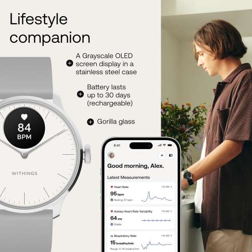 Withings: ScanWatch Light - Hybrid Smartwatch, White