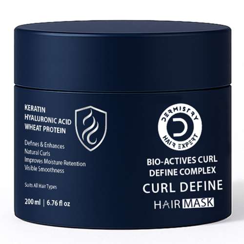 Dermistry: Curl Defining Curly Hair Mask with Hyaluronic Acid Keratin for Hydrating Frizz Control 200ml