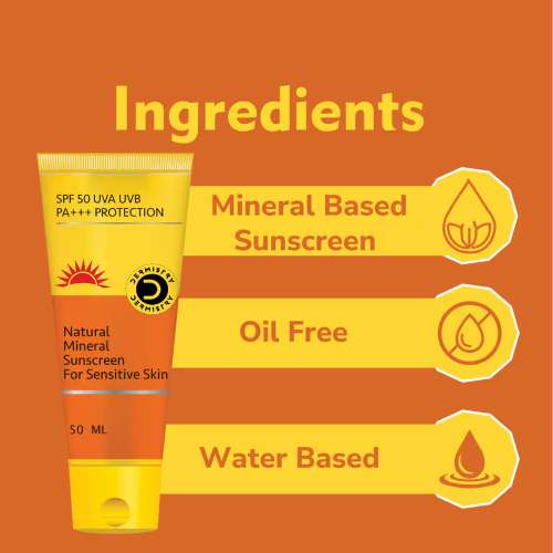 Dermistry: SPF 50 UV Mineral Based Sunscreen Oil Free Sun Care for Children Kids & Sensitive Skin 50ml