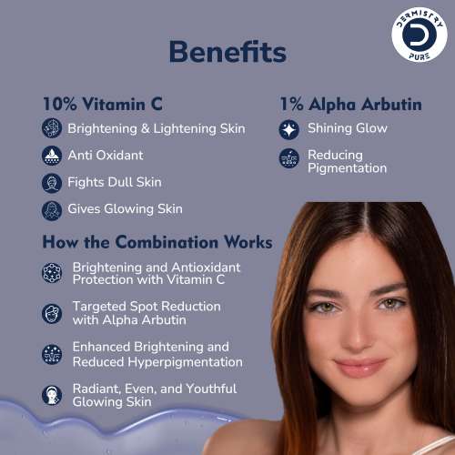 Dermistry: 10% Vitamin C Alpha Arbutin Glowing Skin Face Serum for Brightening Lightening Whitening 30ml